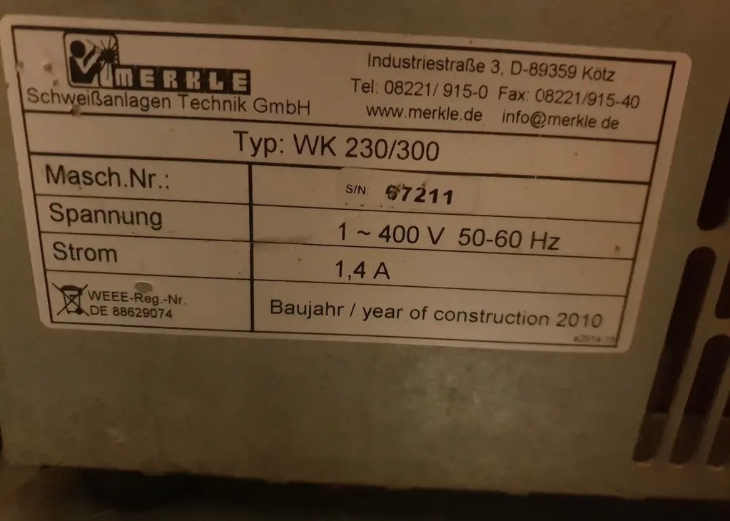 Merkle TIG 300 DC/WK 230/300 - 2