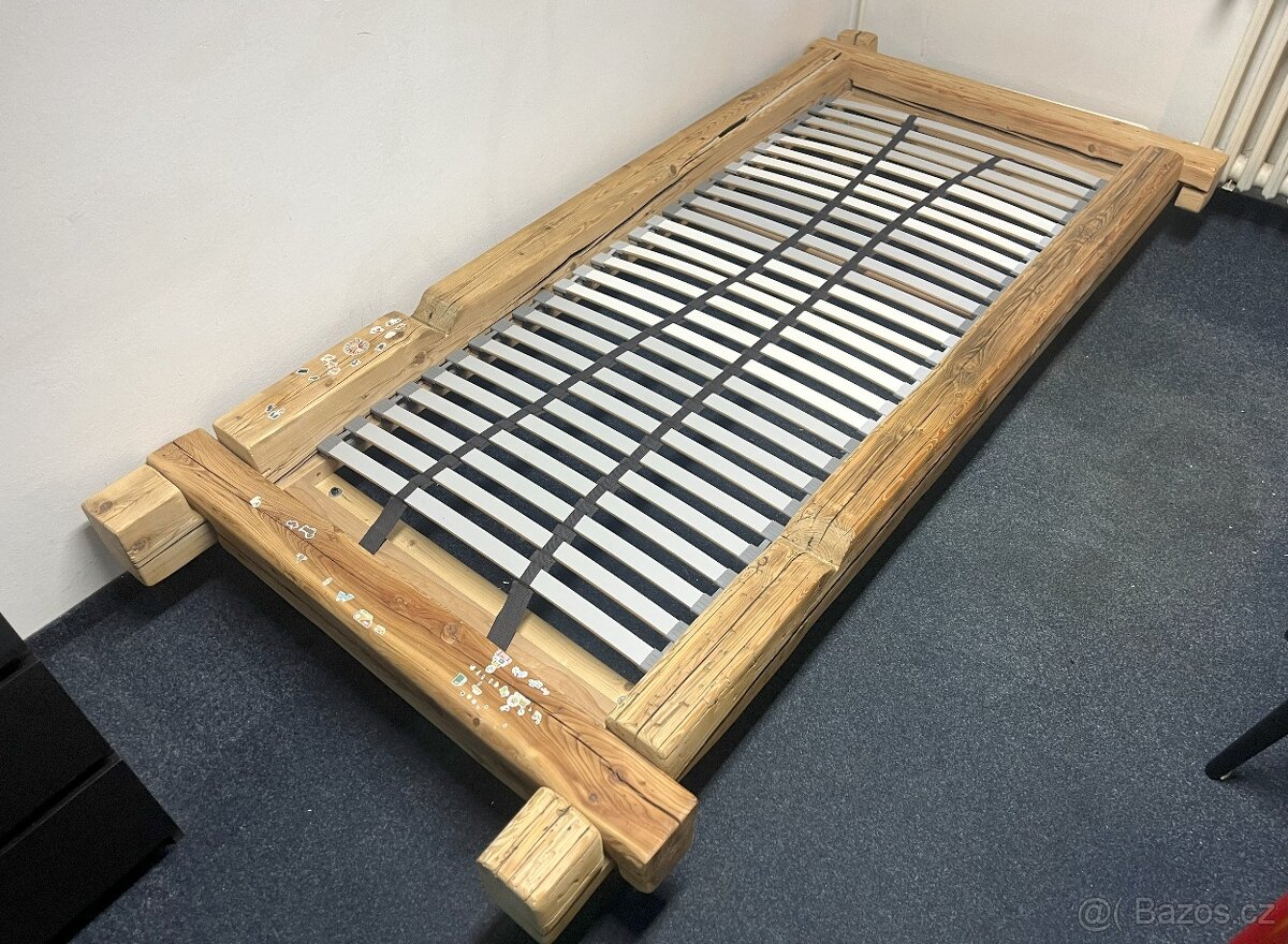 Dřevěná postel 80×200 + rošt | možnost matrace - 2