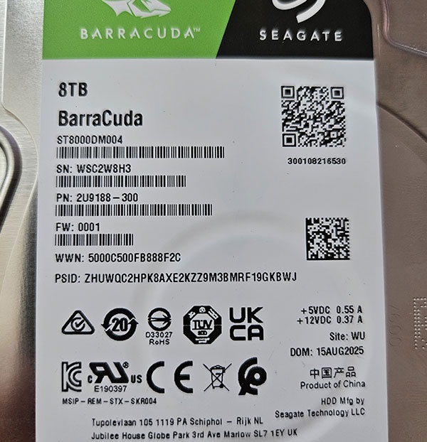 Seagate BarraCuda 8TB - 2