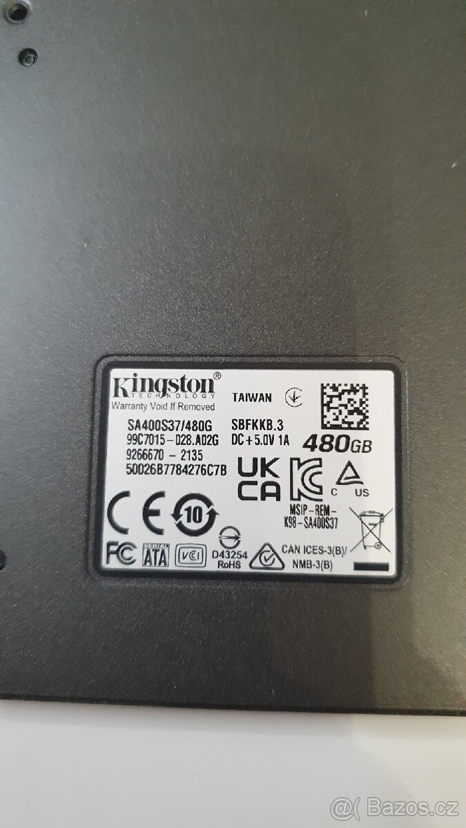 SSD SATA Kingston A400 480GB – stav 93 % - 2