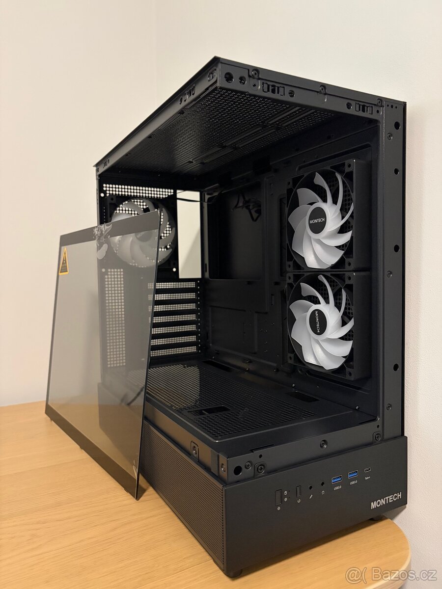 Nová MONTECH XR Black – akváriová PC skříň, 3× ARGB - 2