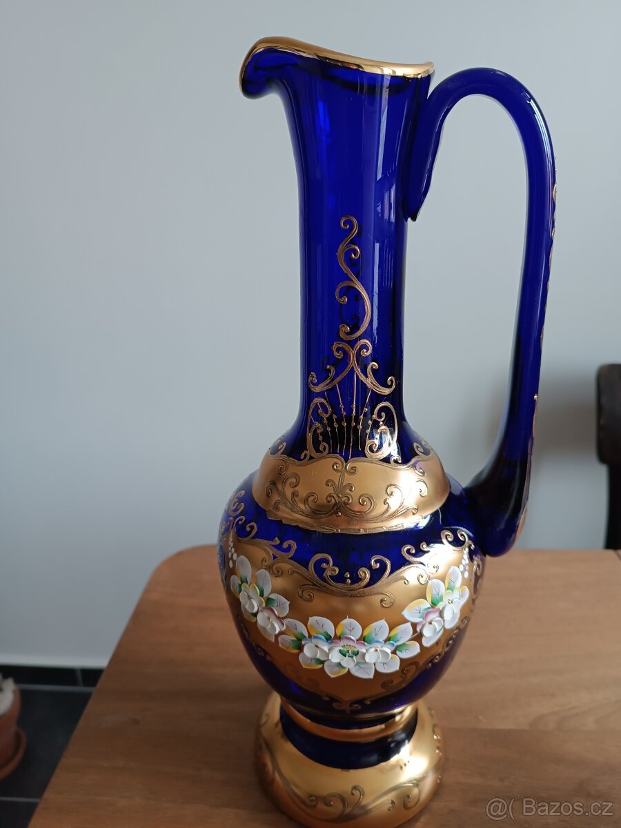 Džbán - Novoborské kobaltové sklo - 2