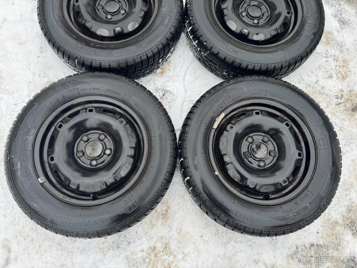 4KS 14" 5x100 plech orig. RAPID, ROOM, zimní 90% - 2