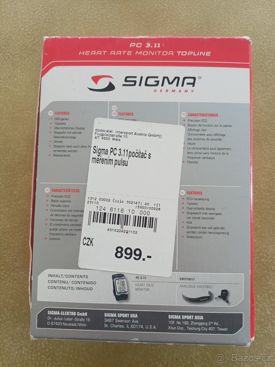Sporttester Sigma PC 3.11 - nový - 2