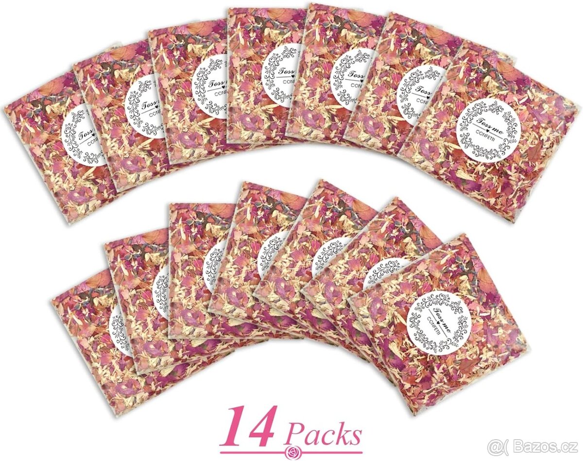 Svatební konfety - sušené květy růží - 2