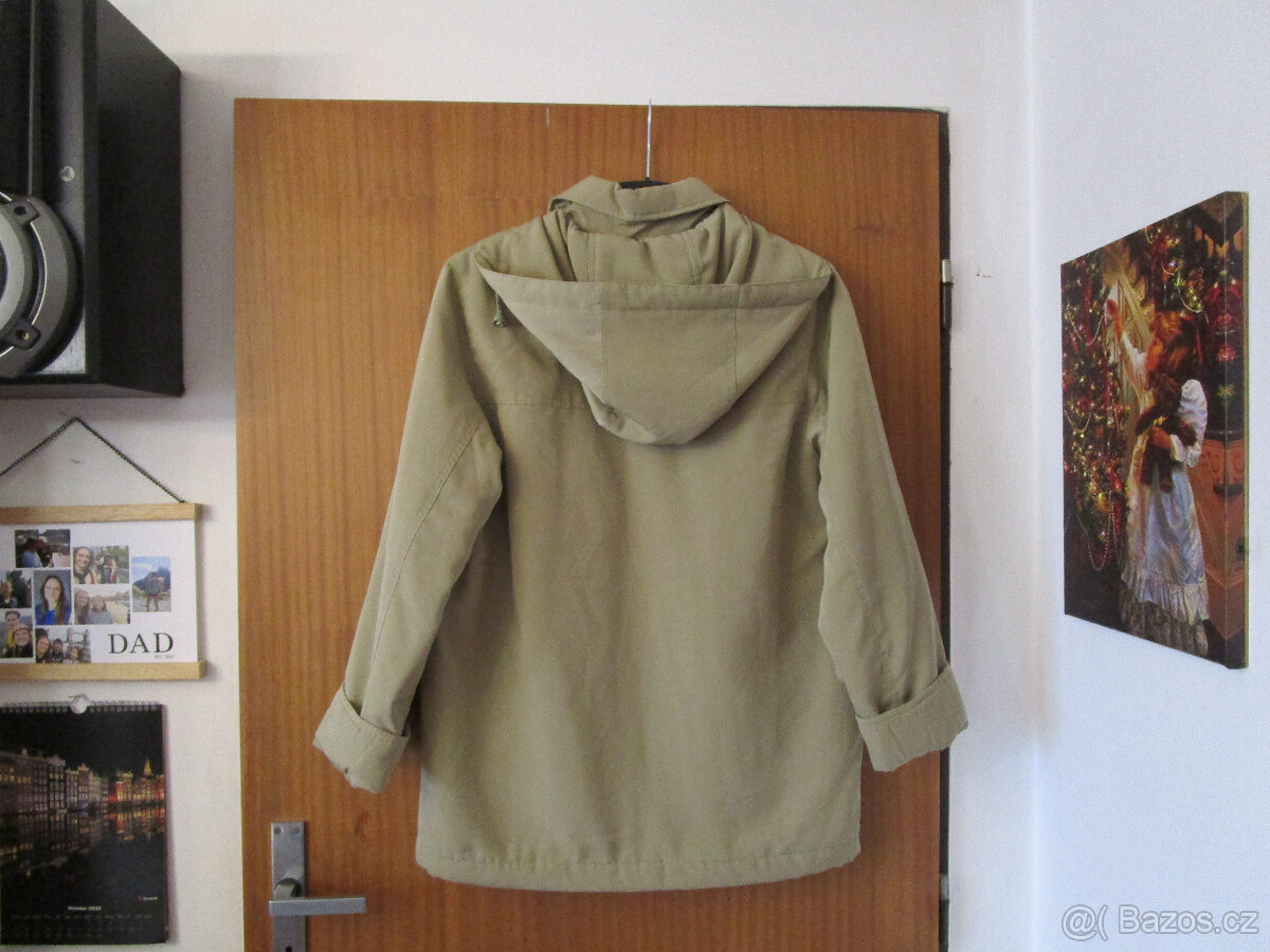 Nová sv. khaki zelená bunda s kapucí, vel. 40-42, Bonprix - 2