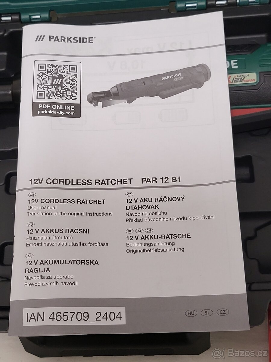 12V aku ráčnový utahovák, zánovní - 2