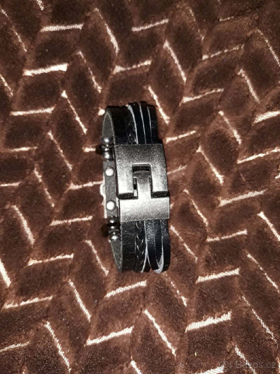 Armani pánský kožený náramek páskový pravá kůže 21,5 cm - 2