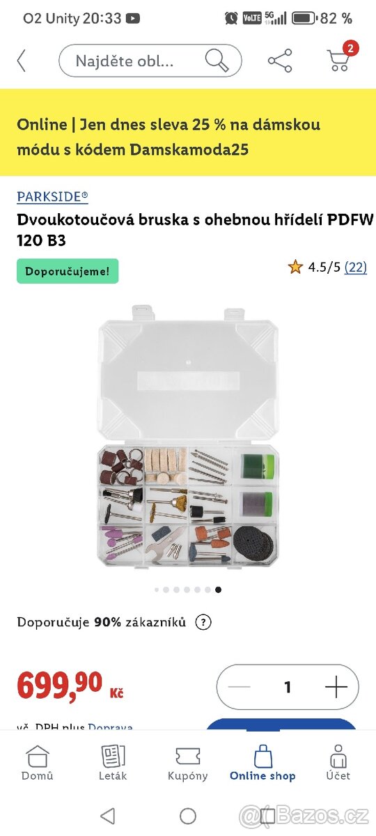 Bruska na jemně broušení Parkside. - 2