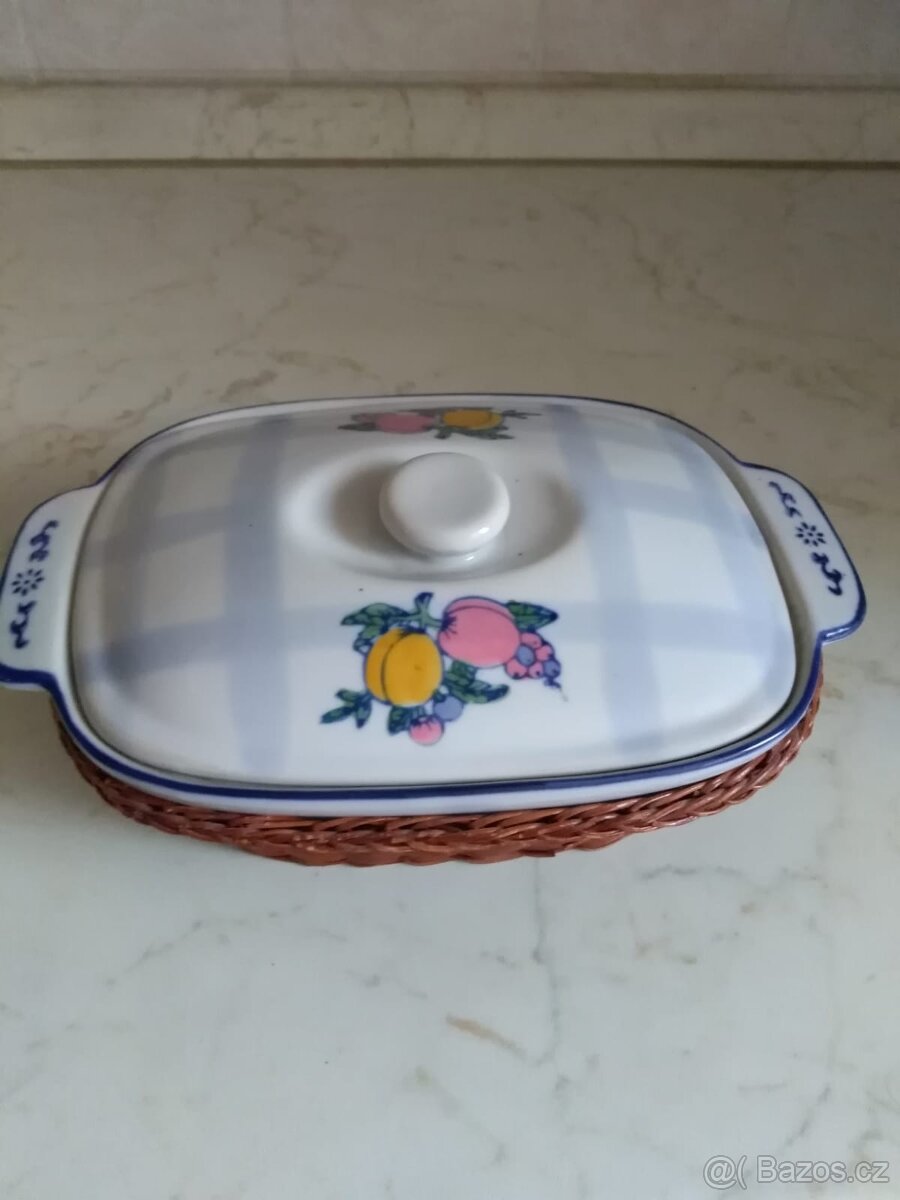 porcelánová miska v košíku - 2