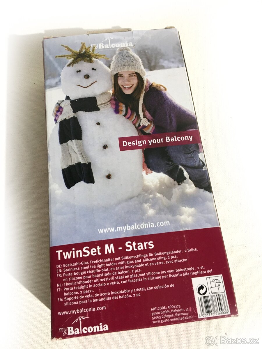 Balconia - Twinset držáků svíček na balkonové zábradlí - 2