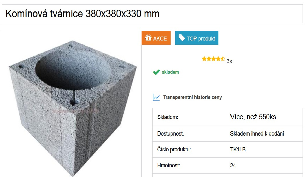 Prodám 2x komínové tvárnice+1x izolační rohož ke 160 kominu - 2