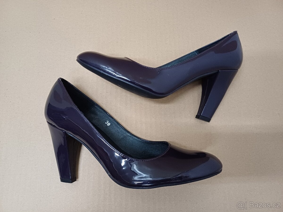 Tmavě fialové lakované lodičky vel.38 - 2