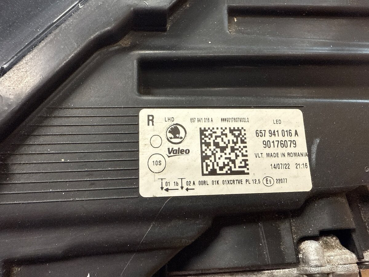 Škoda Scala světlo full LED pravé 657941016A - 2