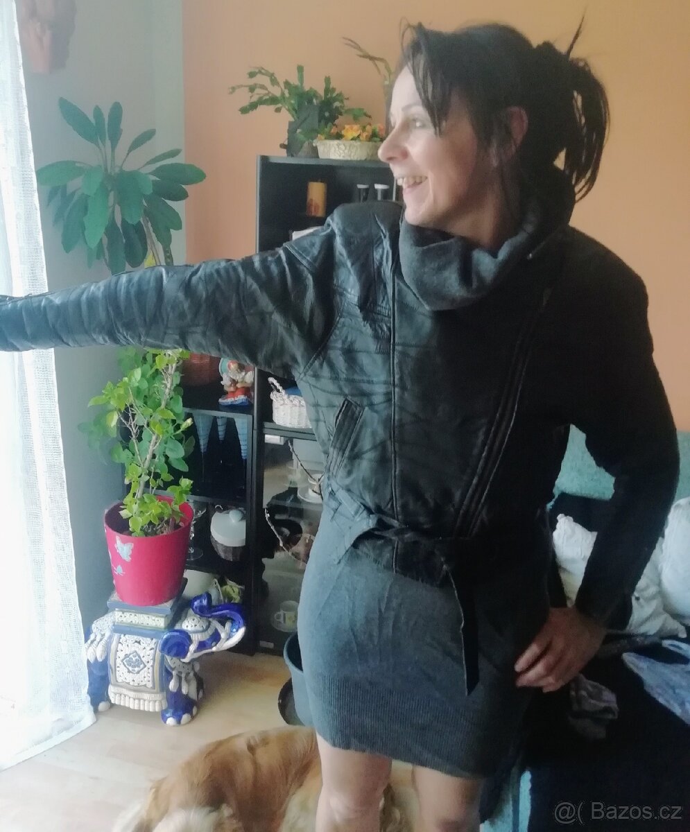 Kožená značková bunda z Itálie, Mirage, M - 2