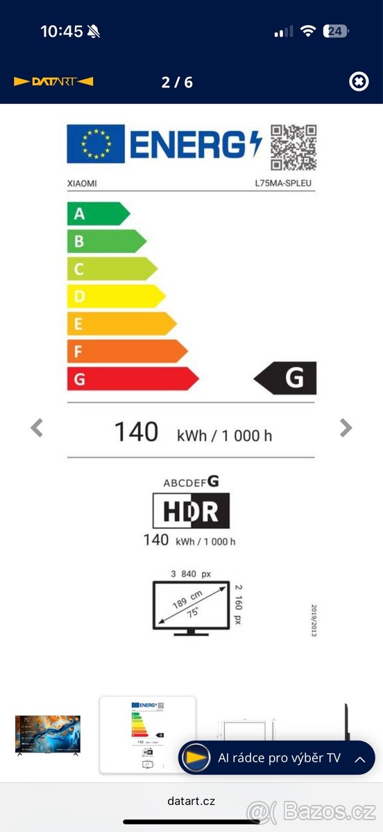 Televize Xiaomi TV S Mini LED 75" 2025 - 2