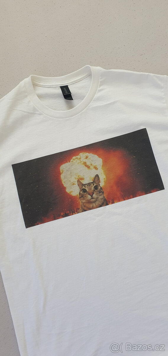 Explosion meme cat – bílé tričko, vel. L - 2
