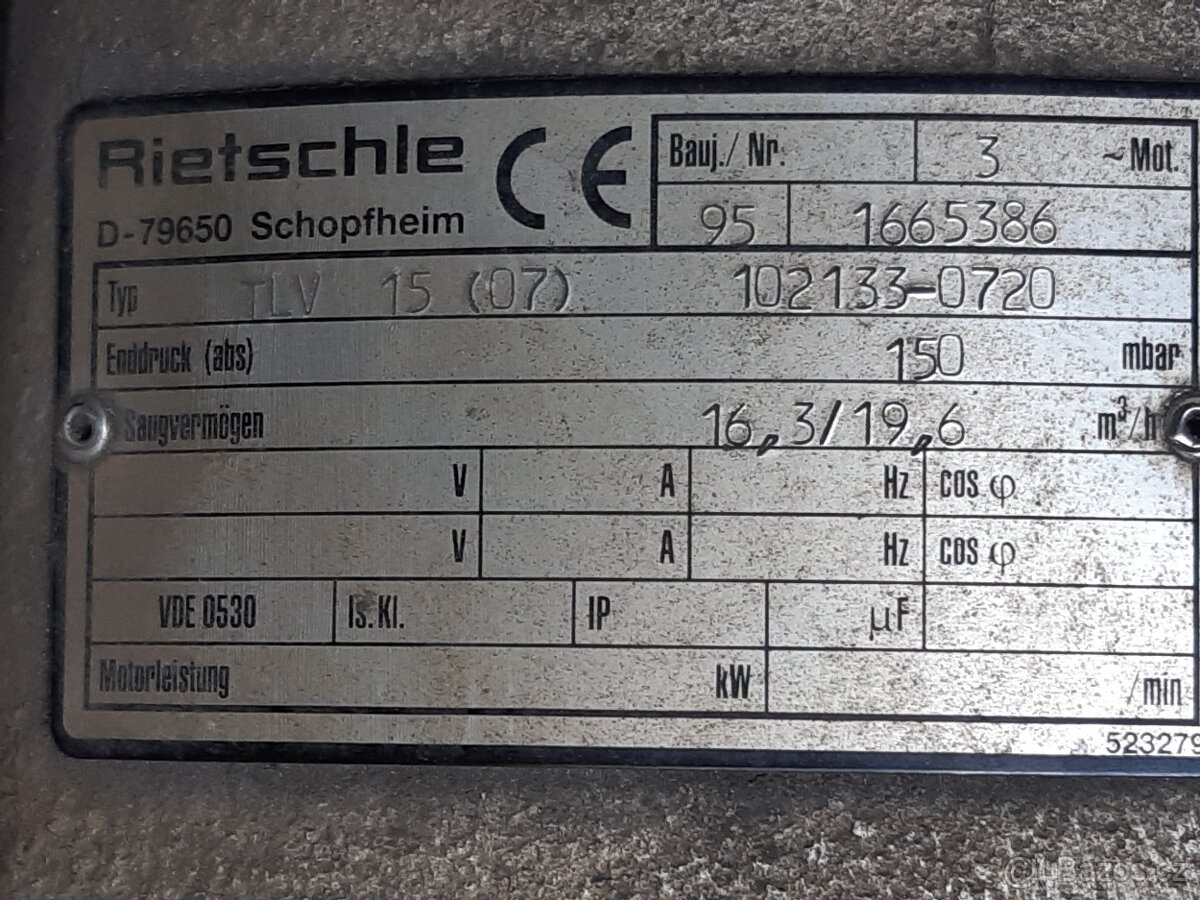 Vývěva 150 mbar 16,3 m3/h - 2