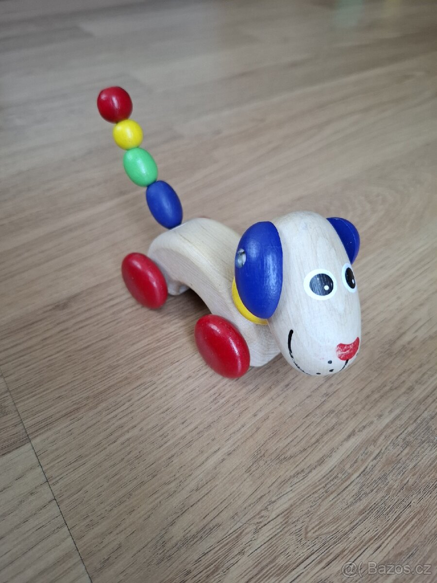 Dřevěný pejsek s rolničkou Detoa - 2