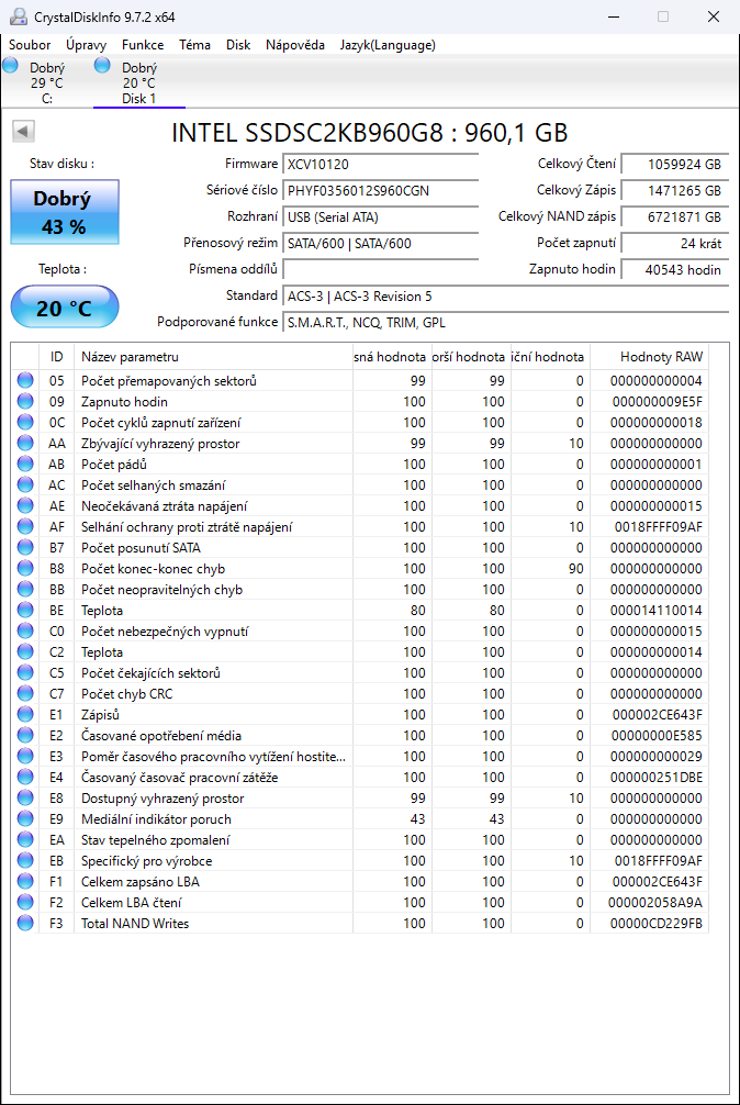 Intel S4510 960GB SSD (3400 TBW) - 2