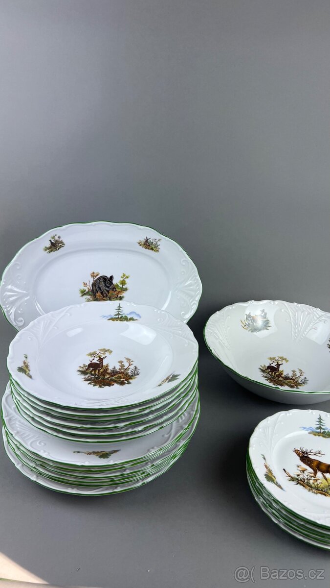 Jídelní sada, NOVÁ, myslivecký porcelán - 2