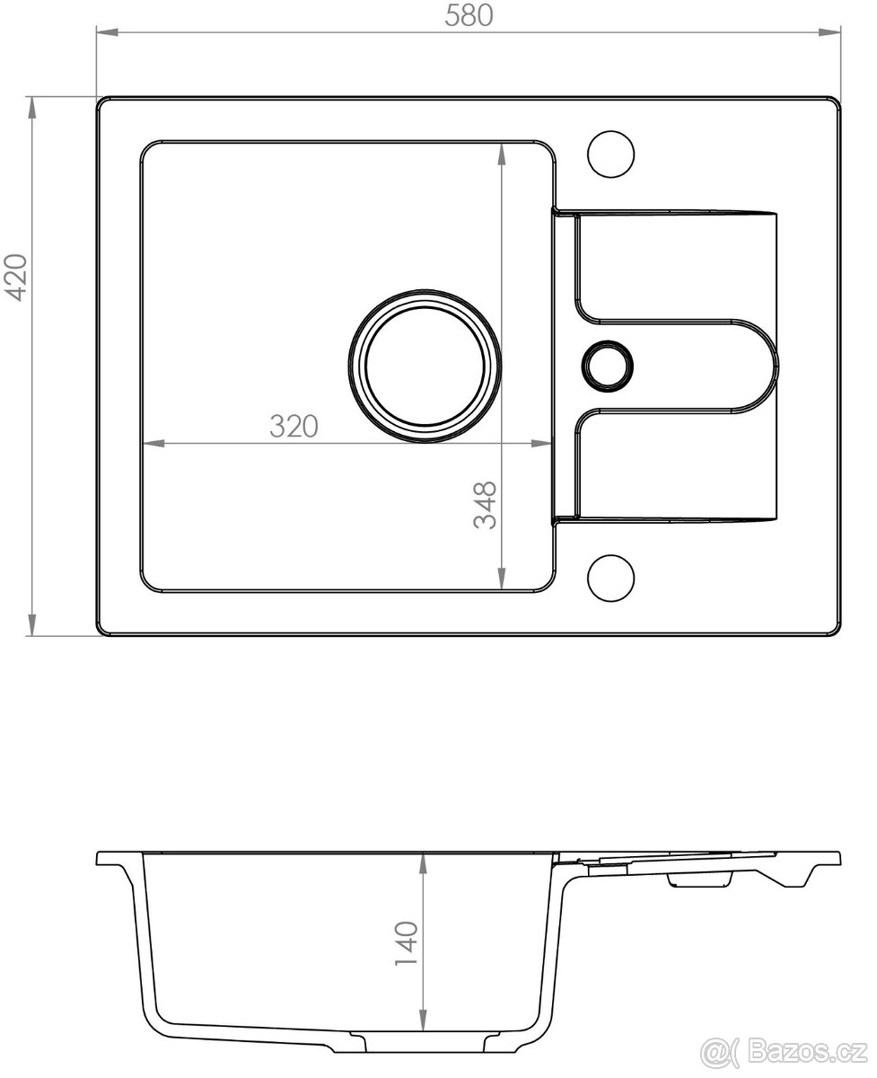 KUCHYŇSKÝ GRANITOVÝ DŘEZ ALVEUS CORTINA 10 + BATERIE - 2