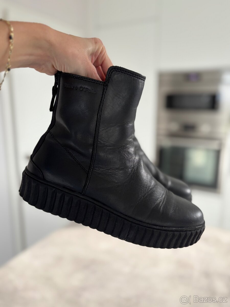 Kotníčkové kožené boty Marc O'Polo - 2