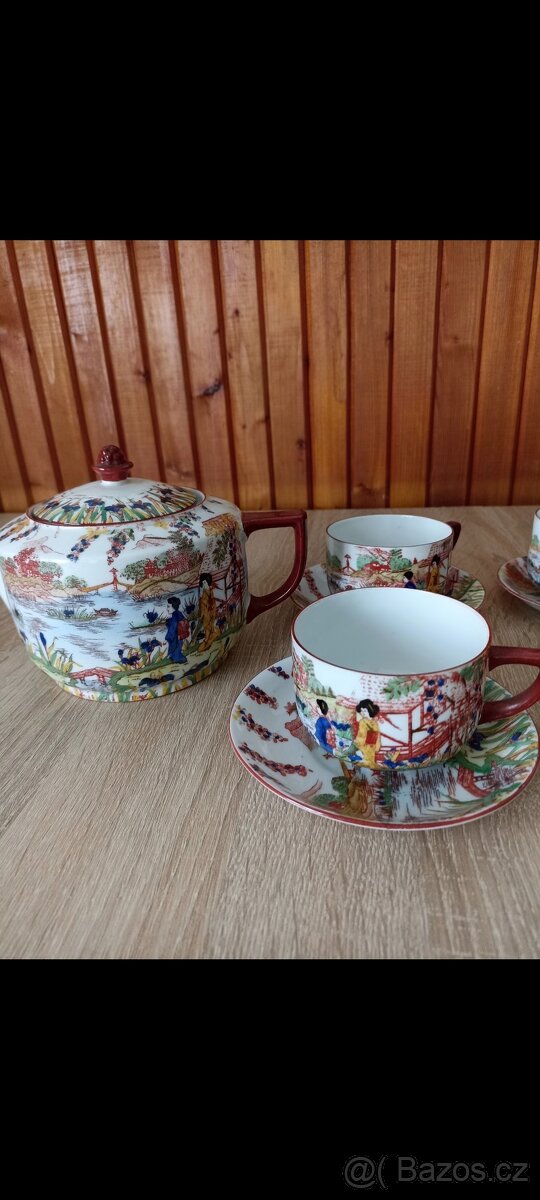 Starožitná čajová sada s japonským dekorem - 2