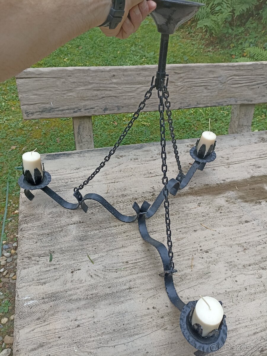 Kované lustry, svítidla, stylové 3 ks - 2