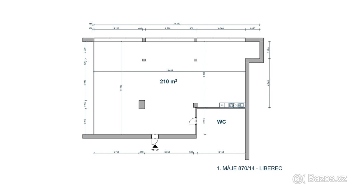 Pronájem kanceláře 210m2, ul 1.máje Liberec - 2