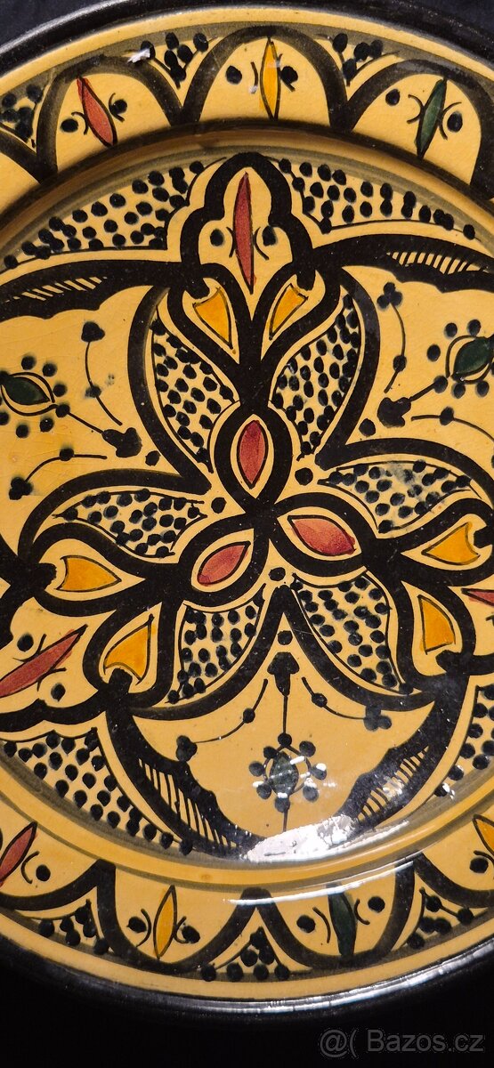 Krásný keramický Boho styl talíř, marocká keramika - 2