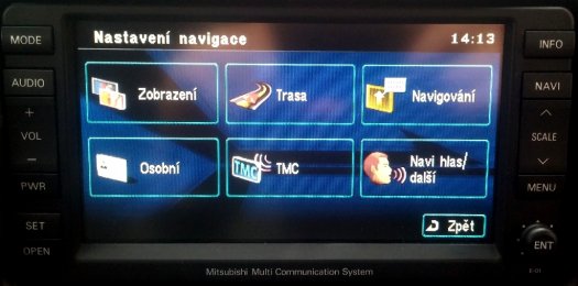 Mitsubishi čeština, mapy - 2