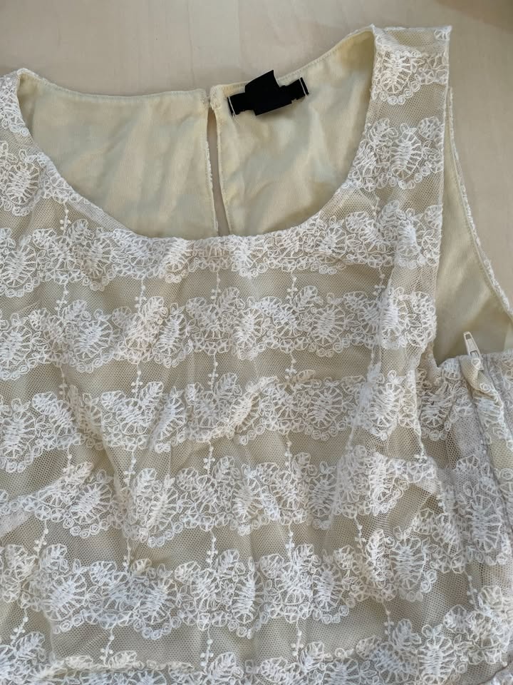 Krémové krajka šaty, vel XXS/XS, HM - 2