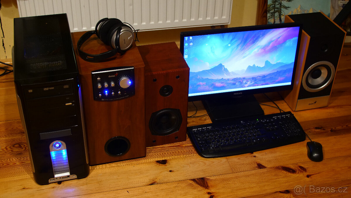 Počítačítačová sestava,subwoofer, repro genius,sluchátka - 2