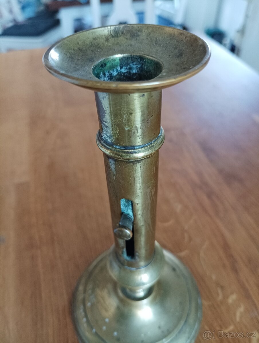 MOSAZNÝ EMPÍROVÝ SVÍCEN BIEDERMAIER 19. STOLETÍ FRANCIE - 2