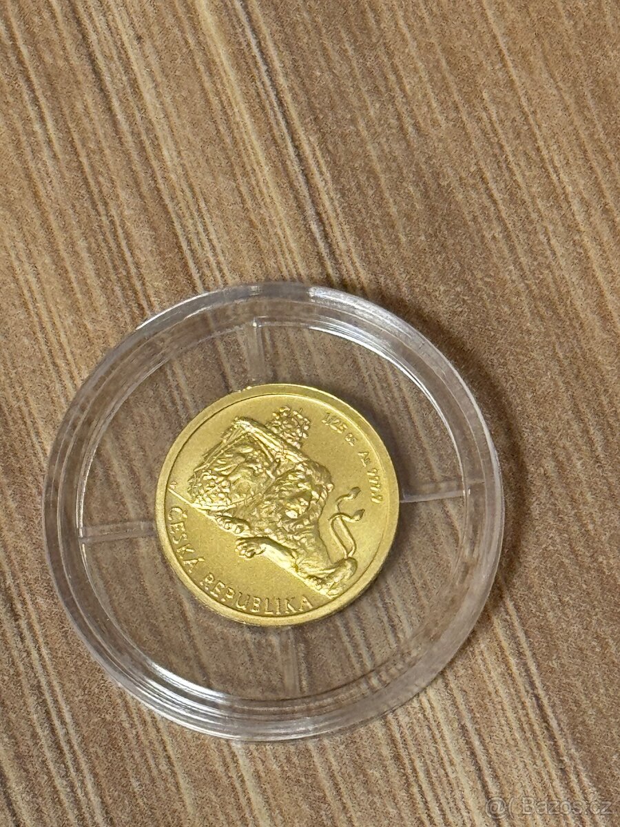 Zlatá mince Český Lev 2017 1/25 Oz - 2