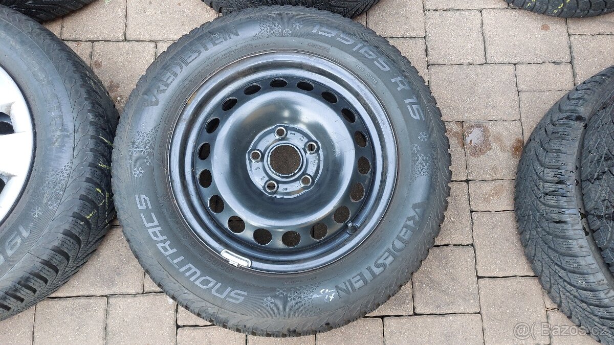 Kola zimní 15", VW, ŠKODA, SEAT, 5x112mm, pneu 195/65/15 - 2