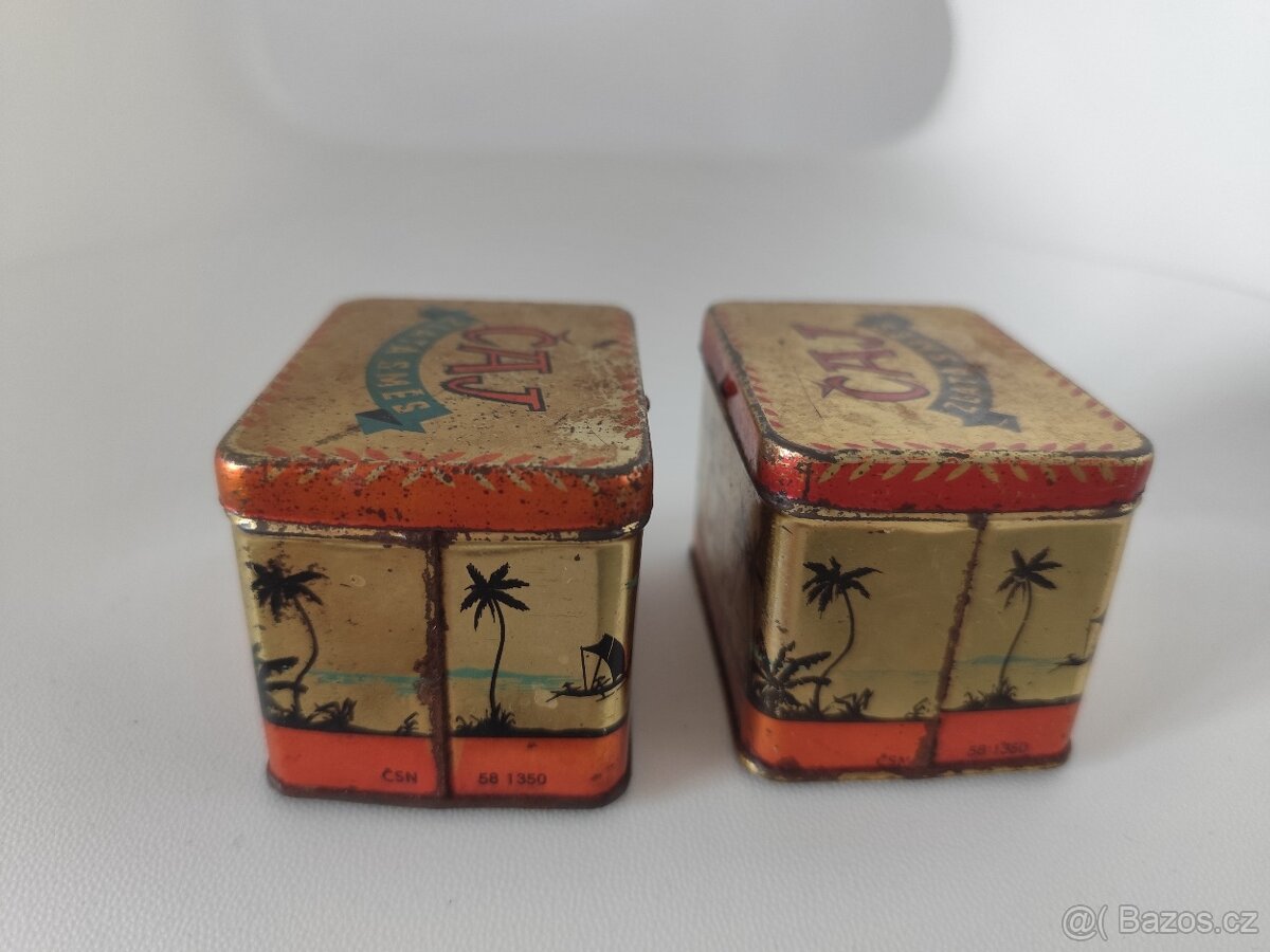 Starožitné plechové krabičky od čaje - 2