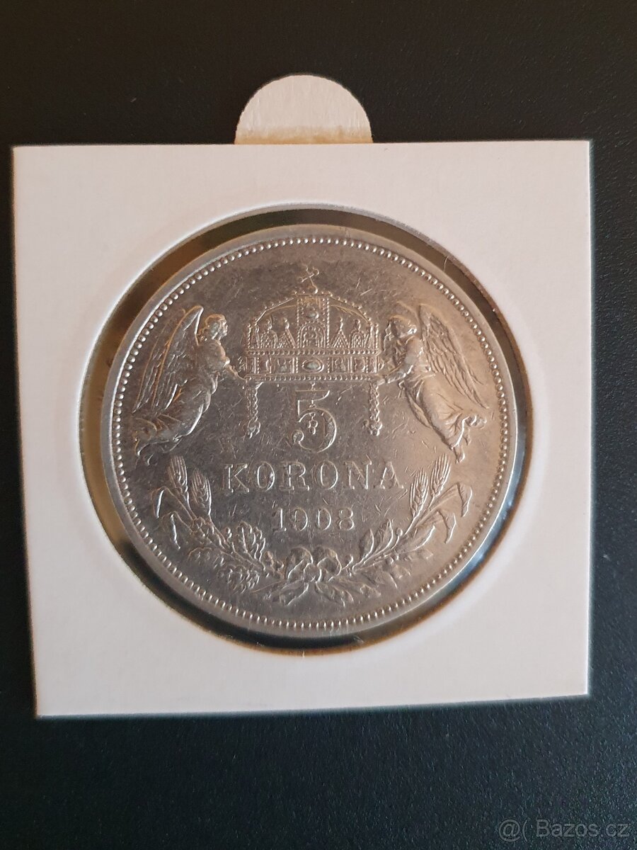 Stříbrná 5 koruna 1908 - 2