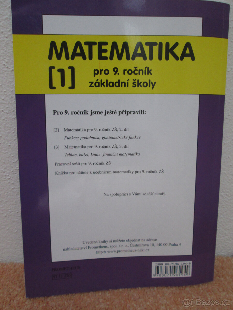Učebnice Matematika pro 9. ročník ZŠ - 2