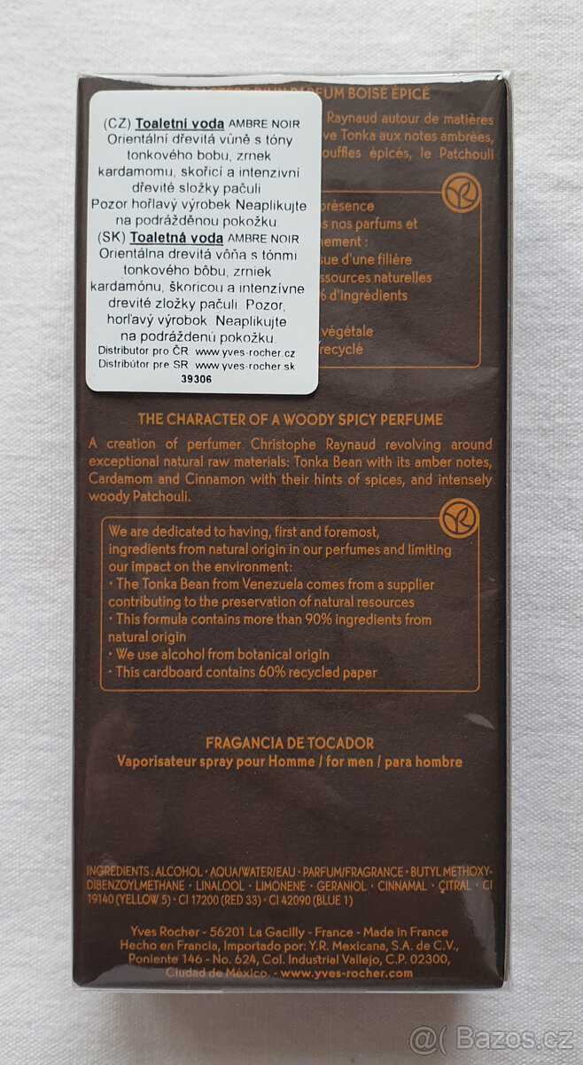 Yves Rocher - Ambre Noir 100 ml, pánská tolatení voda, NOVÁ - 2