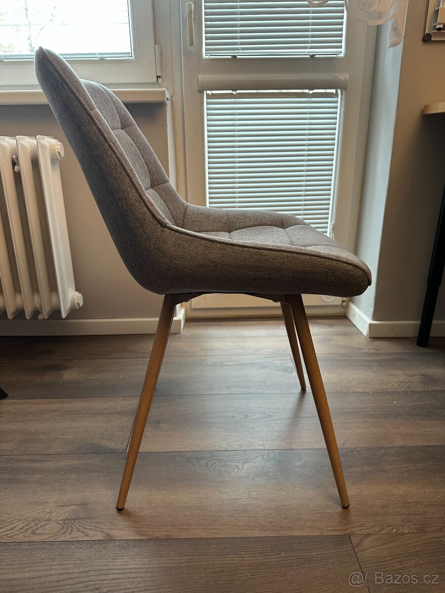 Jídelní židle Jessica (šedá/přírodní) – 6 ks - 2