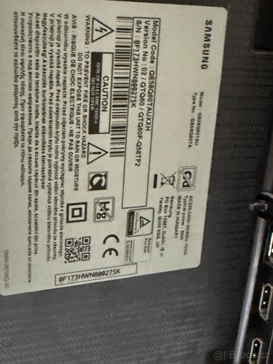 Samsung 58" QE58Q60T - náhradní díly - 2