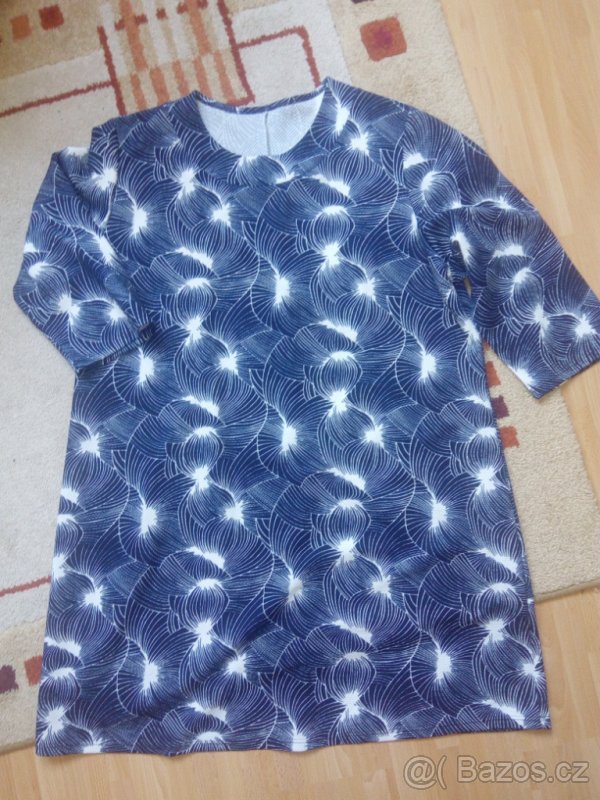 Modrobílé nenošené šaty, tunika, vel. 52-54 - 2