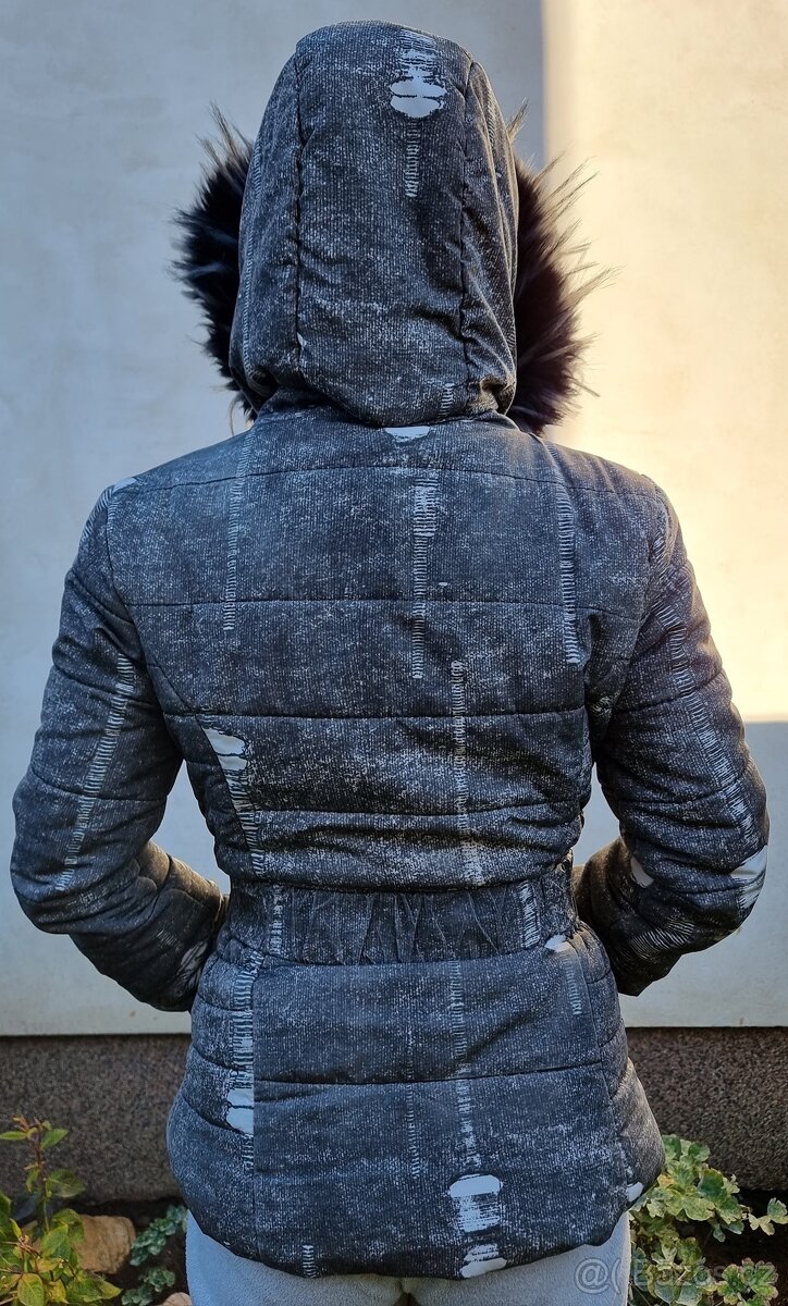 Dámská zimní bunda šedá - 2