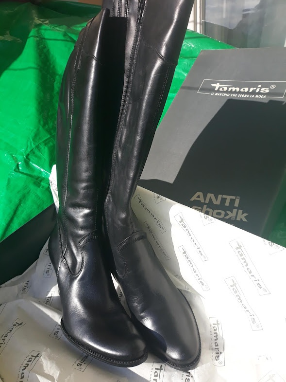 Nové kožené kozačky č.39, černé, rezavé, béžové - 2