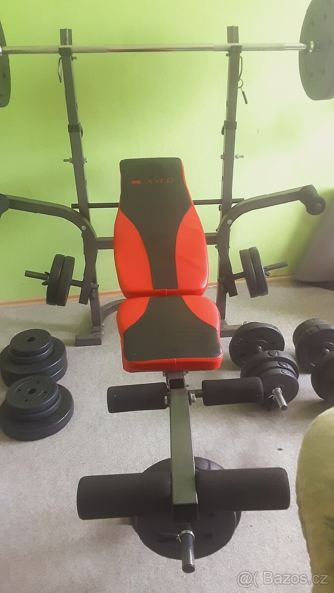 Lavice bench press polohovací Plus osy plus závaží - 2