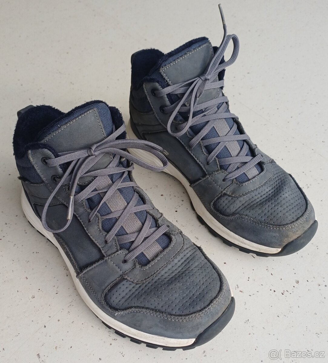 Dětské zimní turistické nepromokavé kožené boty velikost 39 - 2