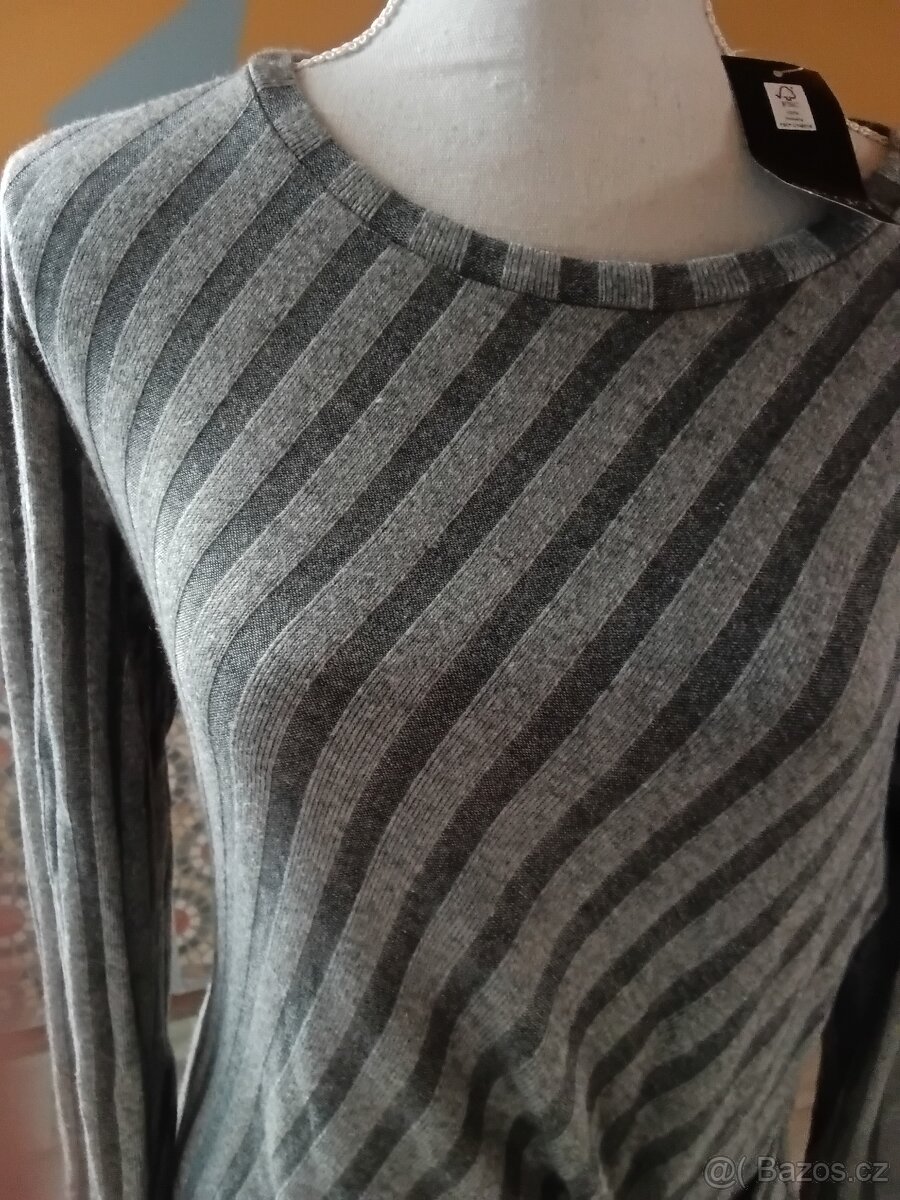 NOVÉ ŠATY PRUHOVANE ŠEDÉ ESMARA L/44 - 2