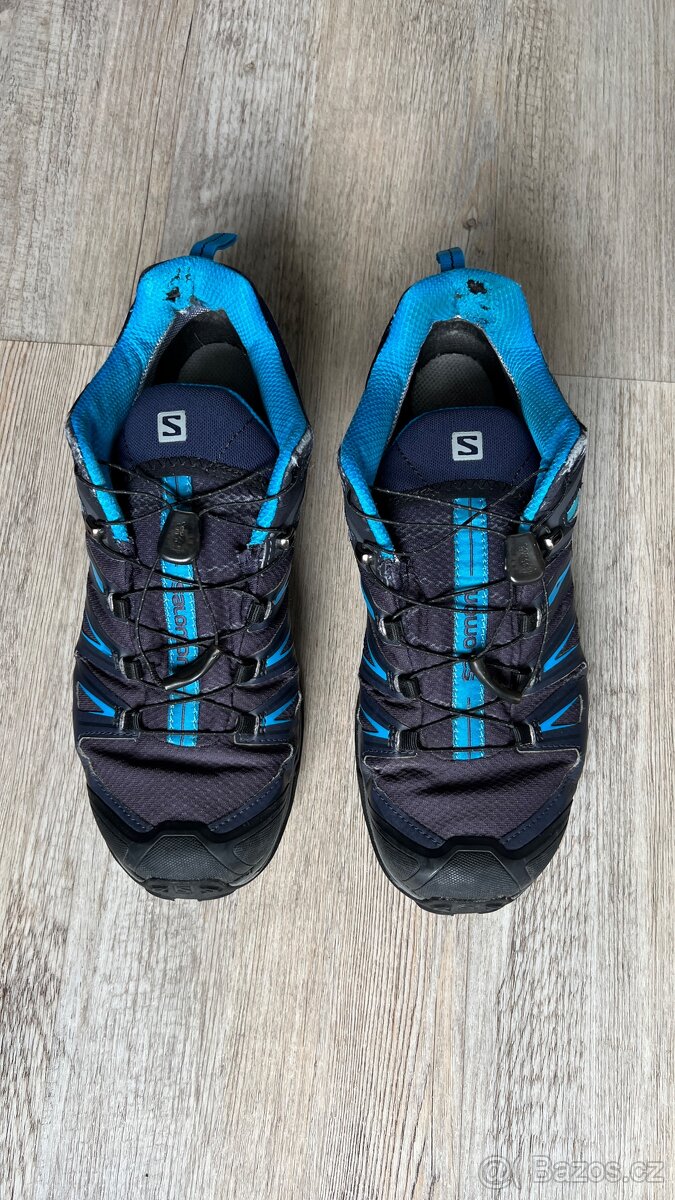 Modré trekkingové boty Salomon X Ultra 3 GTX. Crosspeedové g - 2
